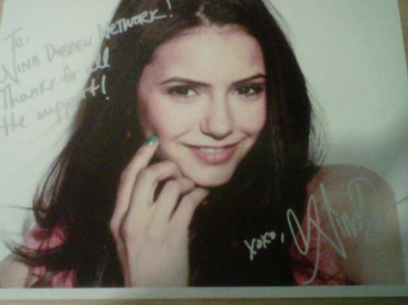 Personalized Autograph to NDN
Signed by the lovely Nina Dobrev for Nina Dobrev Network! DO NOT REPOST on your SITE!
